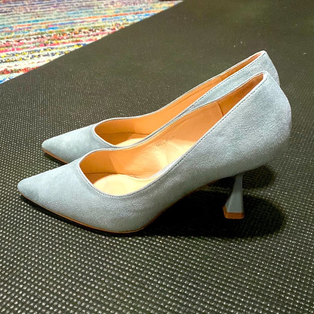 Final price 🔥Italian Cristin Blue Suede Pointed Toe Pumps shoes size US 8, EU39